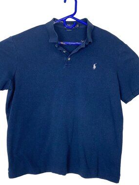 POLO RALPH LAUREN Men Pullover Short Sleeve Polo Shirt Sz L Blue Everyday 71-1